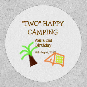 Two happy camping 2nd birthday tree camp kids patch