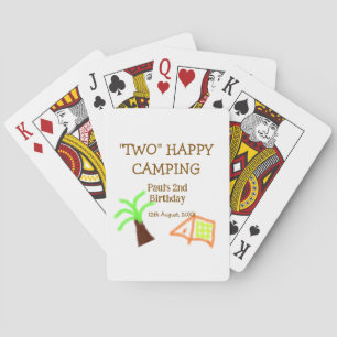 Two happy camping 2nd birthday tree camp kids poker cards