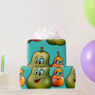 Two Happy Pears Wrapping Paper