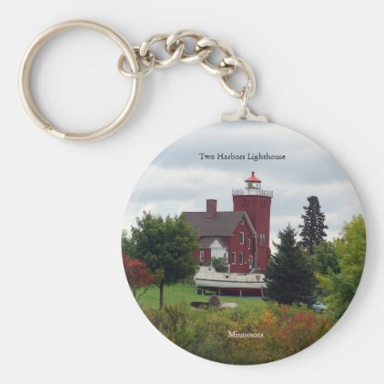 Two Harbors Lighthouse &amp; boat key chain