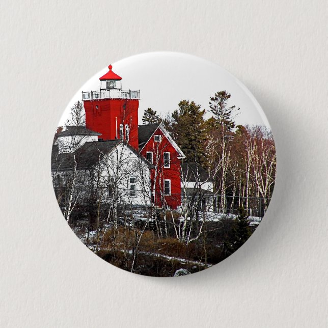 Two Harbors Lighthouse Pinback Button (Front)
