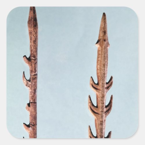 Two Harpoons Upper Paleolithic Period Square Sticker