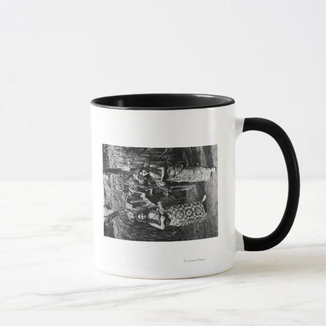 Two Hawaiian Women with Ukalalees Photograph Mug (Right)