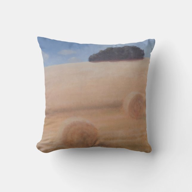 Two Hay Bales 2012 Throw Pillow (Front)