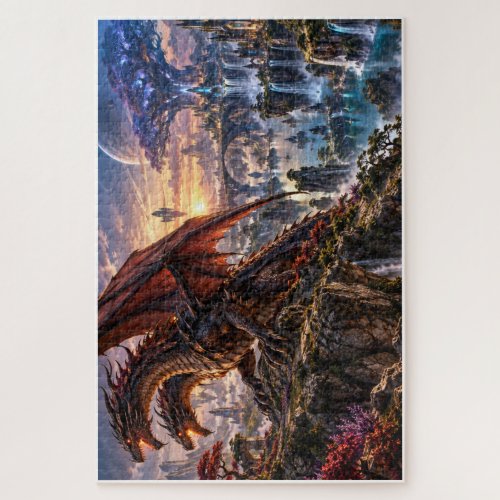 Two-Headed Dragon and Enchanted Kingdom Jigsaw Puzzle