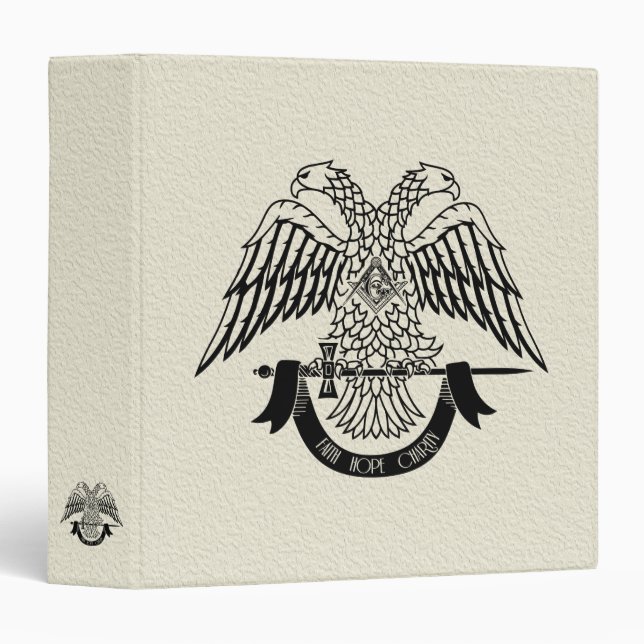 Two-headed eagle as Masonic symbol 3 Ring Binder (Front/Spine)