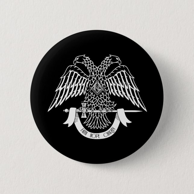 Two-headed eagle as Masonic symbol Button (Front)
