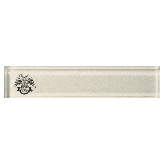 Two-headed eagle as Masonic symbol Desk Name Plate (Front)
