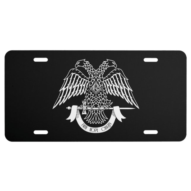 Two-headed eagle as Masonic symbol License Plate (Front)