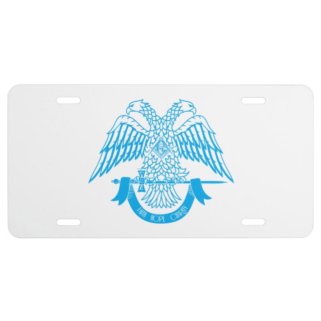 Two-headed eagle as Masonic symbol License Plate (Front)