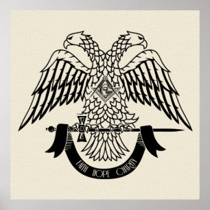 Two-headed eagle as Masonic symbol Poster