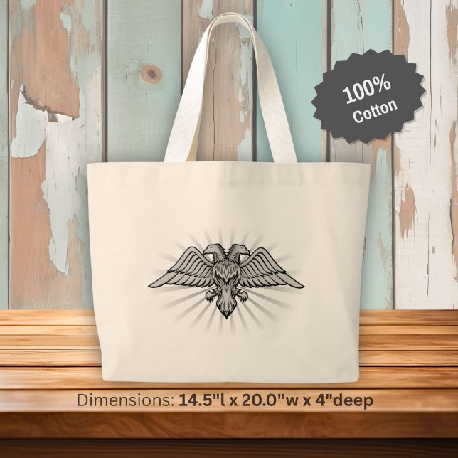 Two headed eagle large tote bag (Creator Uploaded)