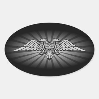 Two headed eagle oval sticker