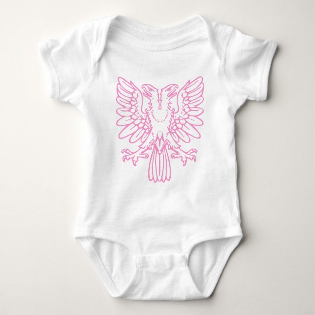 Two Headed Eagle - Pink Baby Bodysuit (Front)