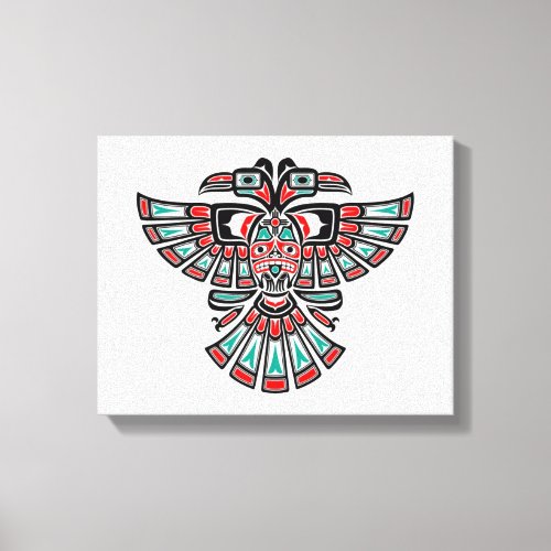 Two Headed Haida Spirit Bird on White Canvas Print