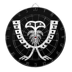 Two Headed White Eagle Dartboard With Darts