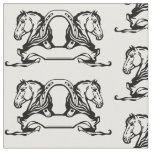 two heads of horses and horseshoe fabric
