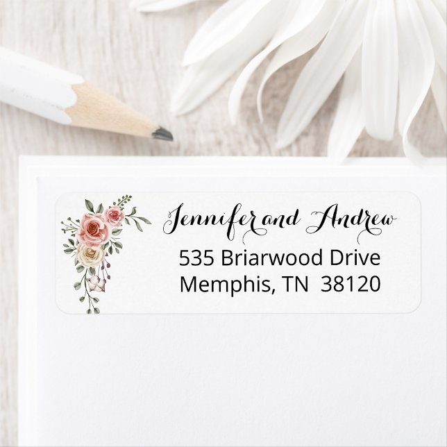 Two Heart One Love Rustic Arbor Roses Wedding Label (Creator Uploaded)