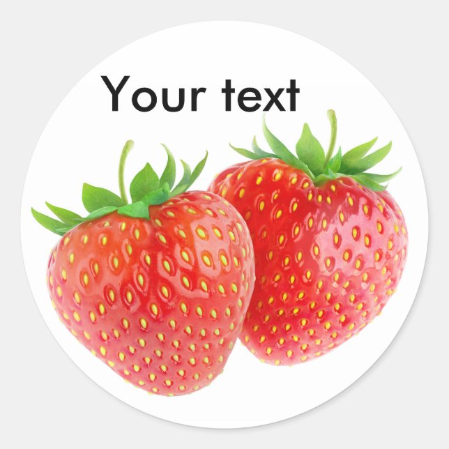 Two heart shaped strawberries classic round sticker (Front)