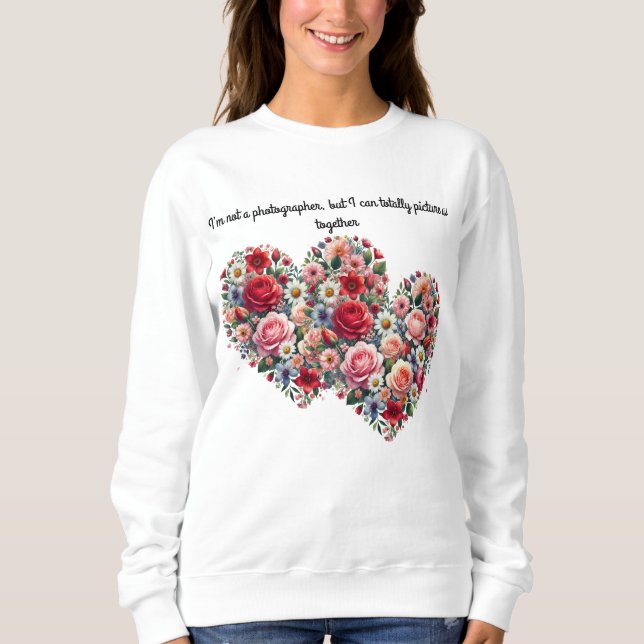 Two heart vibrant Flowers Sweatshirt (Front)