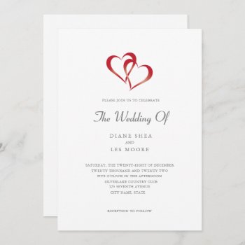 Two Heart Wedding Invitation by LBurlett at Zazzle