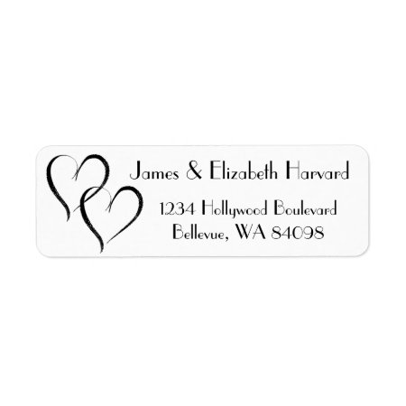 Two Hearts Address Label