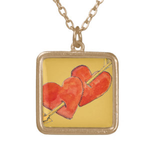 Two hearts - arrow 2011 gold plated necklace