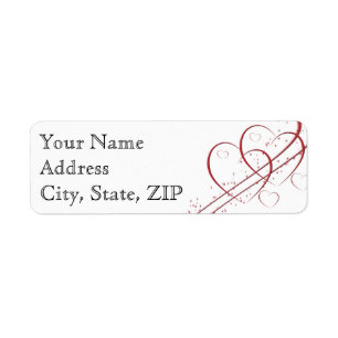 Two Hearts as One Anniversary Return Address Label