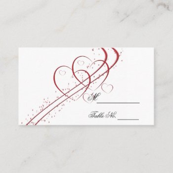 Two Hearts As One Place Card by NoteableExpressions at Zazzle
