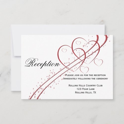 Two Hearts as One Reception Invitation
