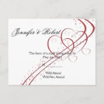 Two Hearts As One Rsvp Invitation Postcard at Zazzle