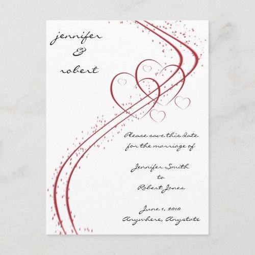 Two Hearts as One Save the Date card