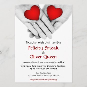 "two Hearts As One" Valentine Wedding Invitation by loveisthething at Zazzle