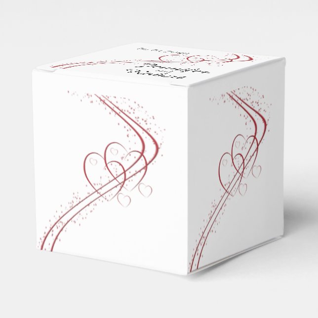 Two Hearts as One Wedding Favor Box (Front Side)