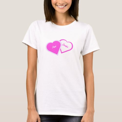 Two Hearts As One Womens White T_Shirt