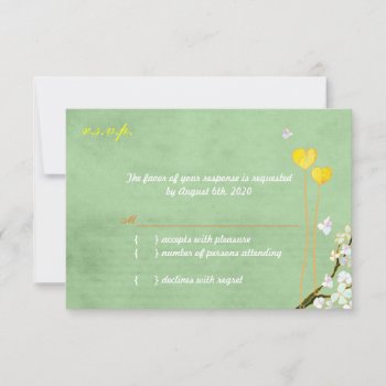 Two Hearts Asparagus Green Wedding Rsvp by BridalHeaven at Zazzle