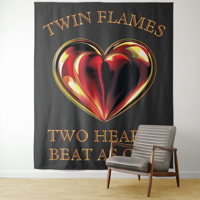Two Hearts Beat As One Twin Flames Soulmates Love Tapestry (In Situ)