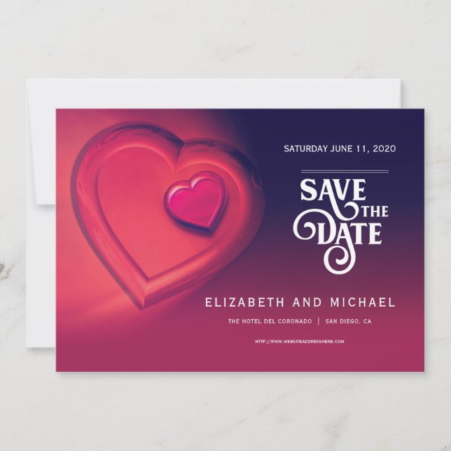 Two Hearts Beating As One (Version 1) Save The Date (Front)