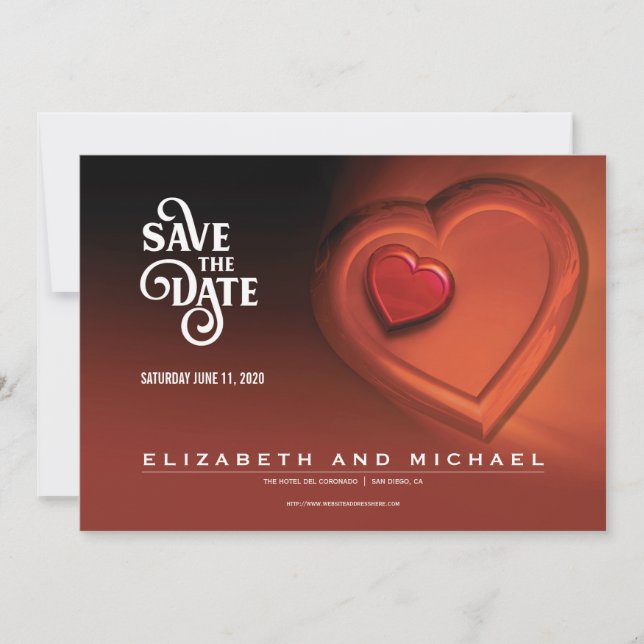 Two Hearts Beating As One (Version 4) Save The Date (Front)