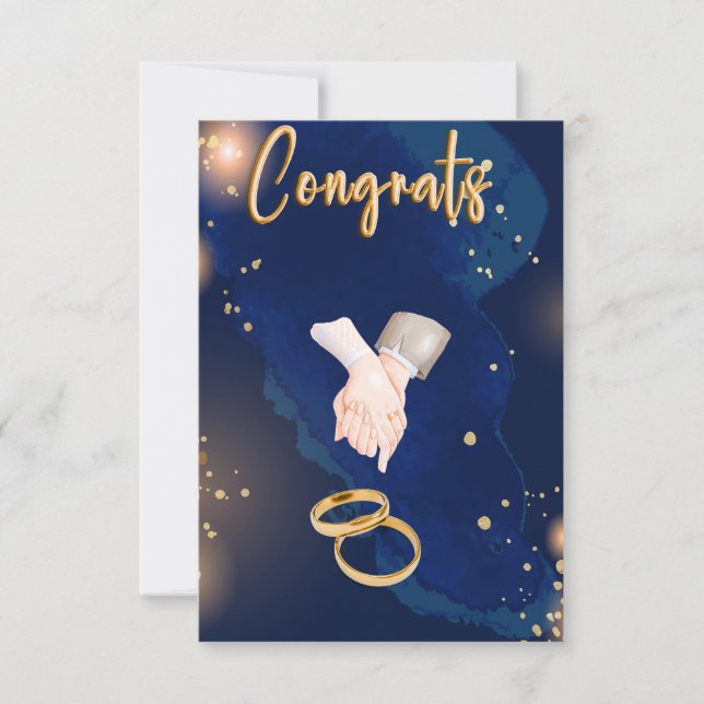 Two hearts become one congratulations wedding card (Front)