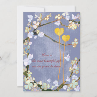 Two Hearts: Blue Wedding Invitations