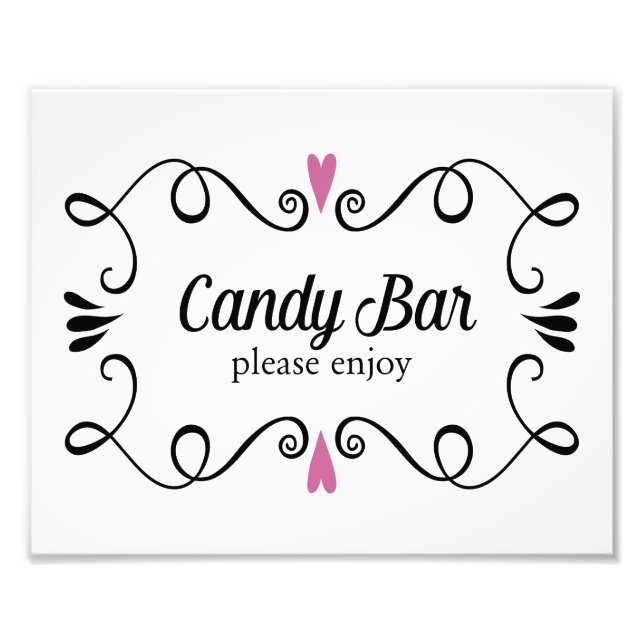Two Hearts Candy Bar Buffet Wedding Sign (Front)