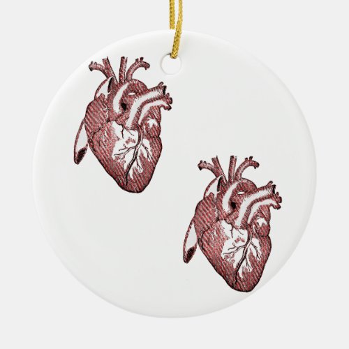 Two Hearts Ceramic Ornament