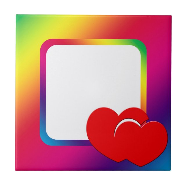 Two hearts ceramic tile (Front)