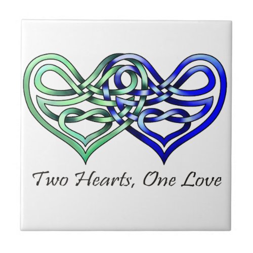 Two Hearts Ceramic Tile