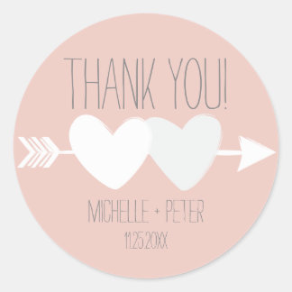 Two Hearts Classic Round Sticker