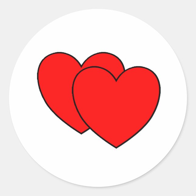 Two Hearts Classic Round Sticker (Front)