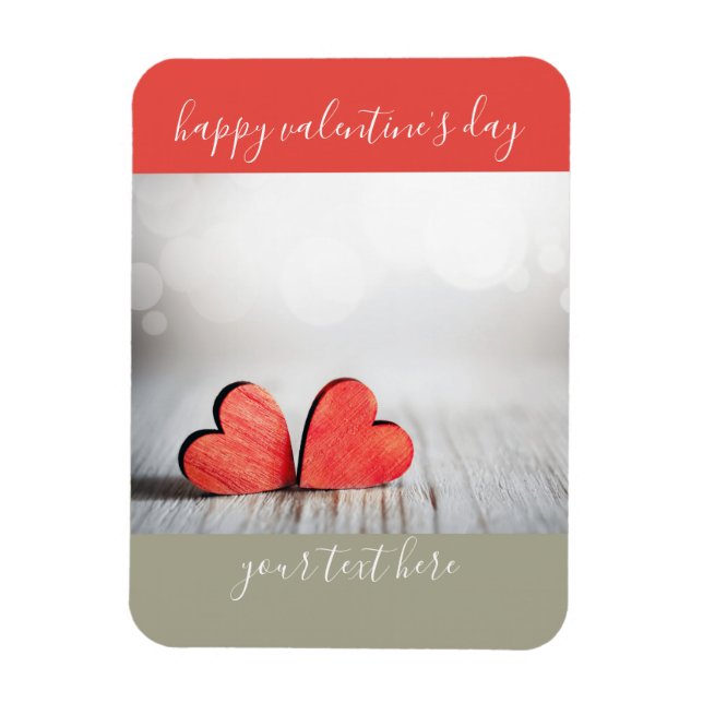 Two Hearts Colorblock Valentine's Day Magnet (Vertical)