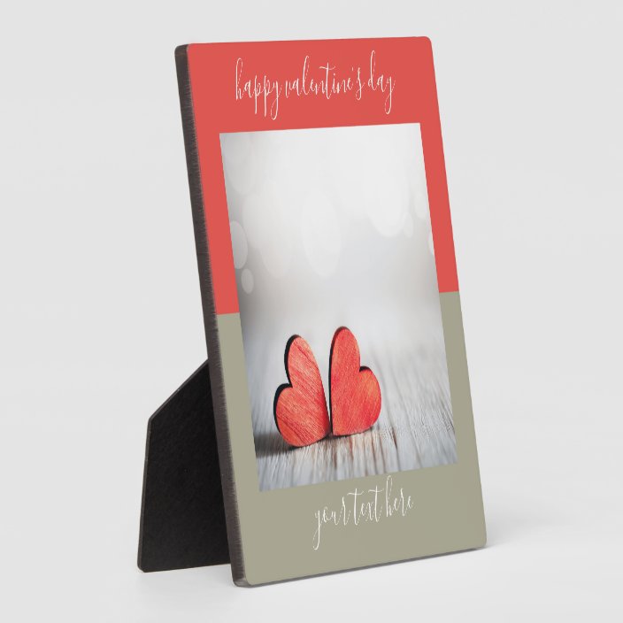 Two Hearts Colorblock Valentine's Day Plaque