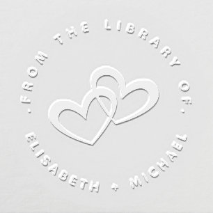 Two Hearts Couple Names From The Library Modern Embosser